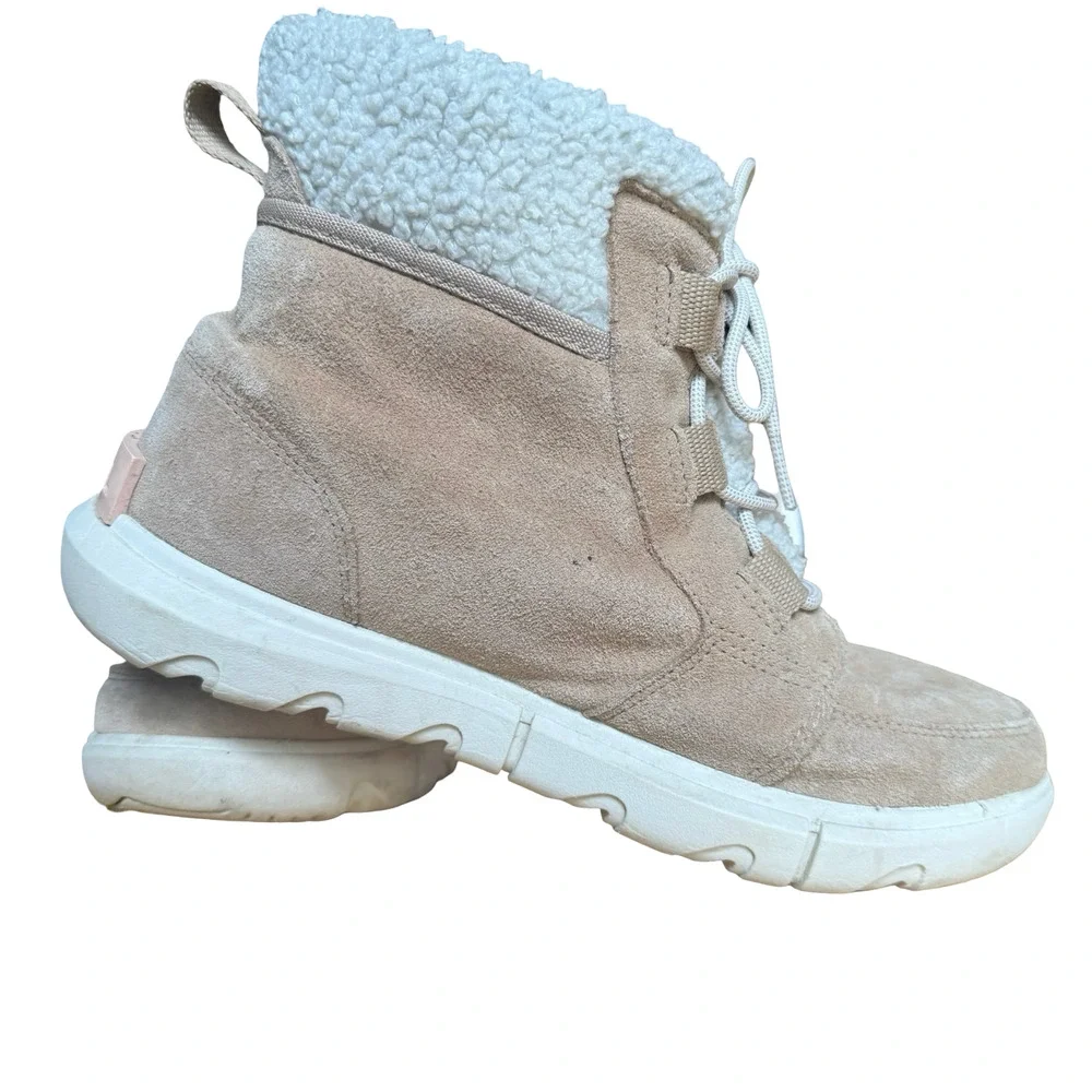 Sorel Explorer II Carnival Cozy Boots Beige Lace Up Ankle Winter Shoes sz 10